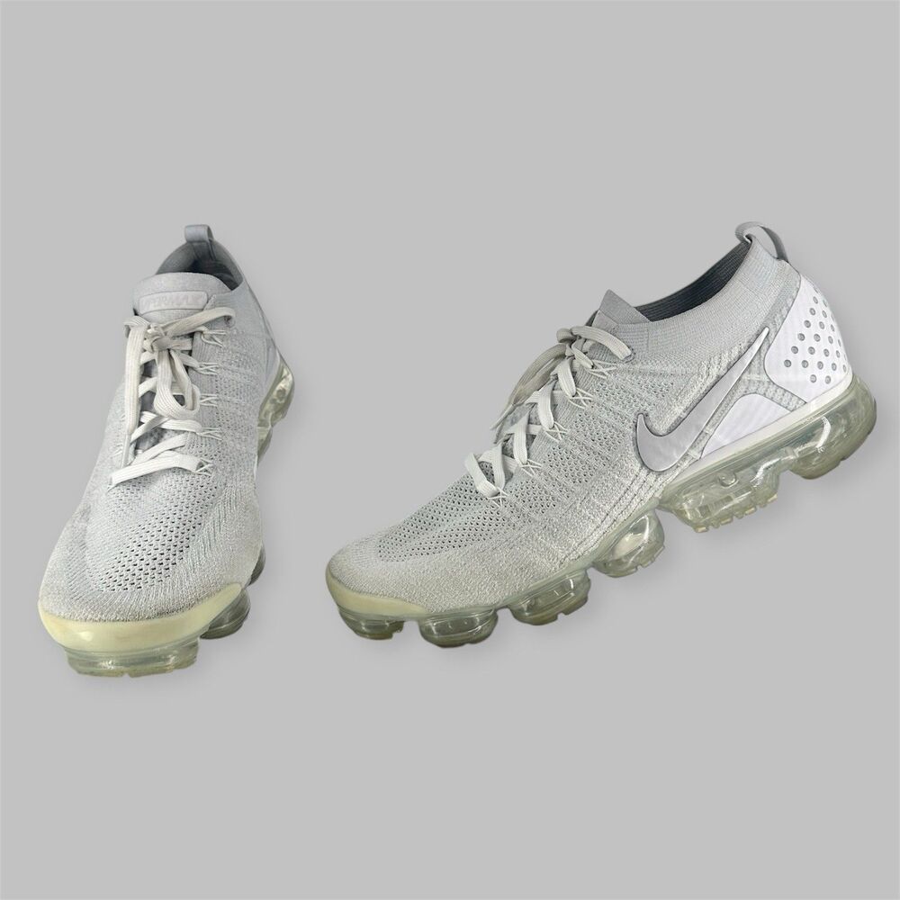 Nike Shoes Mens Size 14 Air Vapormax Flyknit 2 White Vast Grey Athletic